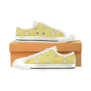 Optician Pattern White Low Top Canvas Shoes for Kid - TeeAmazing