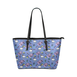 German Shorthaired Pointer Pattern Leather Tote Bag/Small - TeeAmazing