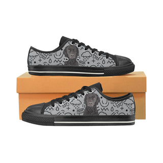 Curly Coated Retriever Black Low Top Canvas Shoes for Kid - TeeAmazing