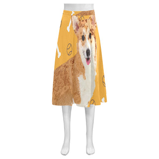 Corgi Mnemosyne Women's Crepe Skirt (Model D16) - TeeAmazing