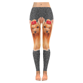Yorkie Lover Low Rise Leggings (Invisible Stitch) (Model L05) - TeeAmazing