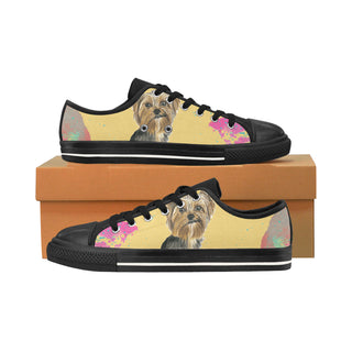 Yorkshire Terrier Water Colour No.1 Black Men's Classic Canvas Shoes/Large Size - TeeAmazing