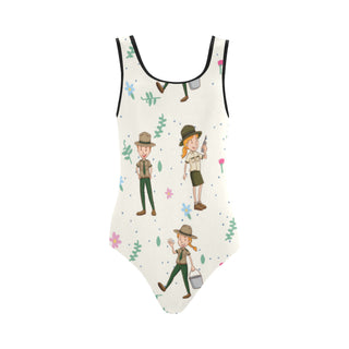 Zoo Keeper Pattern Vest One Piece Swimsuit - TeeAmazing