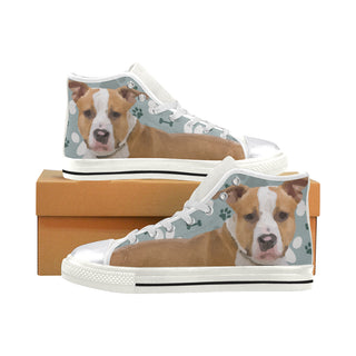 American Staffordshire Terrier White Women's Classic High Top Canvas Shoes - TeeAmazing