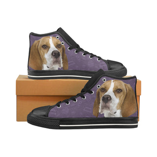 English Pointer Dog Black Men’s Classic High Top Canvas Shoes /Large Size - TeeAmazing