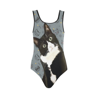 Tuxedo Cat Vest One Piece Swimsuit - TeeAmazing