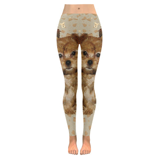 Shorkie Dog Low Rise Leggings (Invisible Stitch) (Model L05) - TeeAmazing