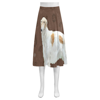 Borzoi Dog Mnemosyne Women's Crepe Skirt (Model D16) - TeeAmazing