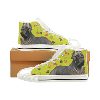 Cane Corso White Men’s Classic High Top Canvas Shoes - TeeAmazing