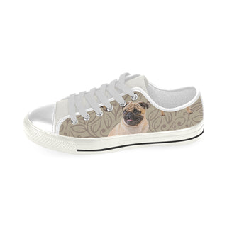 Pug Lover White Low Top Canvas Shoes for Kid - TeeAmazing