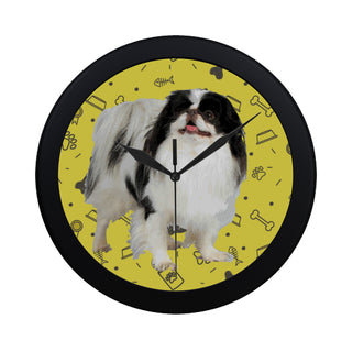 Japanese Chin Dog Black Circular Plastic Wall clock - TeeAmazing