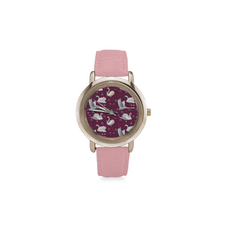 Swan Women's Rose Gold Leather Strap Watch - TeeAmazing