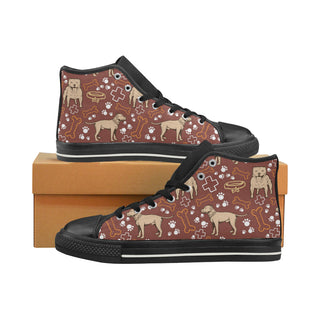 Staffordshire Bull Terrier Pettern Black High Top Canvas Shoes for Kid - TeeAmazing