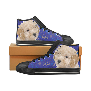 Poochon Dog Black Men’s Classic High Top Canvas Shoes /Large Size - TeeAmazing