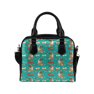 English Bulldog Water Colour Pattern No.1 Shoulder Handbag - TeeAmazing