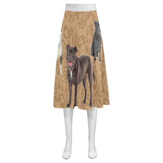 Staffordshire Bull Terrier Lover Mnemosyne Women's Crepe Skirt (Model D16) - TeeAmazing