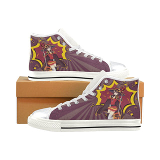 Megumin White High Top Canvas Shoes for Kid - TeeAmazing