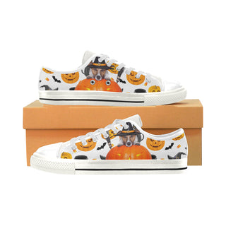 Jack Russell Halloween White Men's Classic Canvas Shoes - TeeAmazing