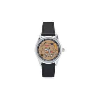 Carpenter Pattern Kid's Stainless Steel Leather Strap Watch - TeeAmazing