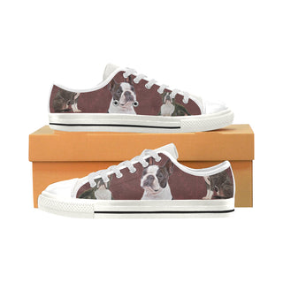 Boston Terrier Lover White Men's Classic Canvas Shoes - TeeAmazing