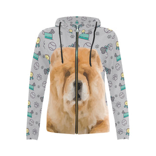 Chow Chow Dog All Over Print Full Zip Hoodie for Women - TeeAmazing