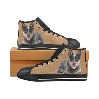 Australian Cattle Dog Lover Black Men’s Classic High Top Canvas Shoes /Large Size - TeeAmazing