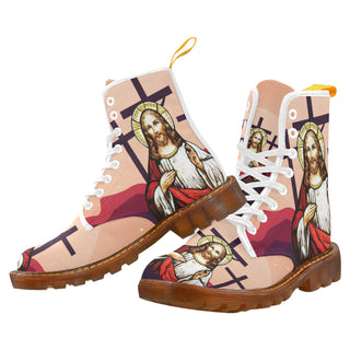 Jesus White Boots For Men - TeeAmazing