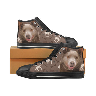 Australian Kelpie Dog Black High Top Canvas Shoes for Kid - TeeAmazing