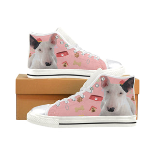 Bull Terrier Dog White High Top Canvas Shoes for Kid - TeeAmazing