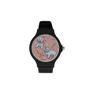 Maltipoo Flower Unisex Round Plastic Watch(Model 302) - TeeAmazing