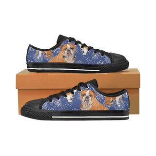 English Bulldog Lover Black Men's Classic Canvas Shoes/Large Size - TeeAmazing