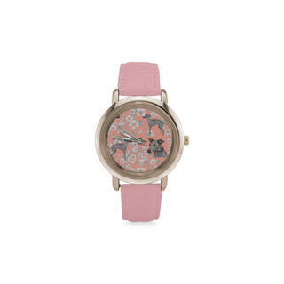 Italian Greyhound Flower Women's Rose Gold Leather Strap Watch - TeeAmazing