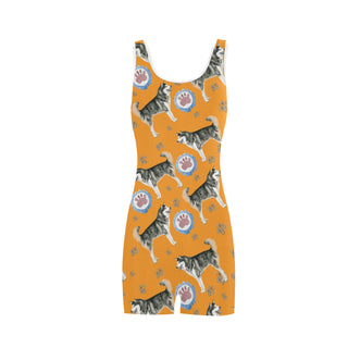 Alaskan Malamute Water Colour Pattern No.2 Classic One Piece Swimwear - TeeAmazing