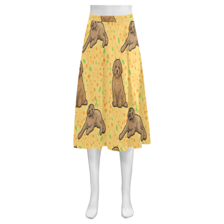 Australian Goldendoodle Flower Mnemosyne Women's Crepe Skirt (Model D16) - TeeAmazing