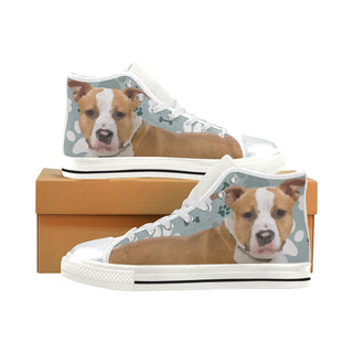 American Staffordshire Terrier White High Top Canvas Shoes for Kid - TeeAmazing