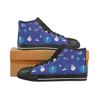 Paramedic Pattern Black High Top Canvas Shoes for Kid - TeeAmazing