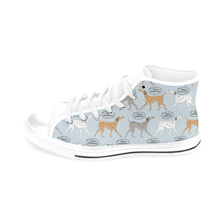 Italian Greyhound Pattern White Men’s Classic High Top Canvas Shoes /Large Size - TeeAmazing