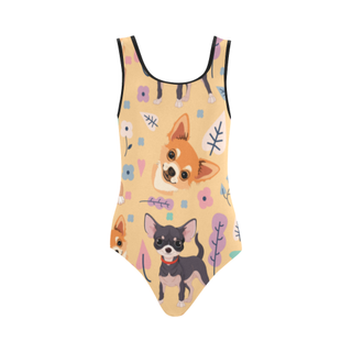 Chihuahua Flower Vest One Piece Swimsuit (Model S04) - TeeAmazing