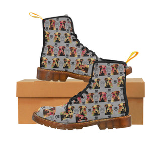 Pit Bull Pop Art Pattern No.1 Black Boots For Women - TeeAmazing