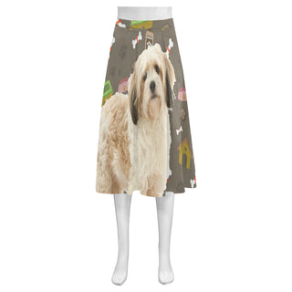 Cavachon Dog Mnemosyne Women's Crepe Skirt (Model D16) - TeeAmazing
