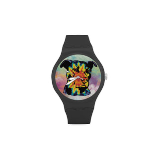 Pit Bull Pop Art No.1 Black Unisex Round Rubber Sport Watch - TeeAmazing