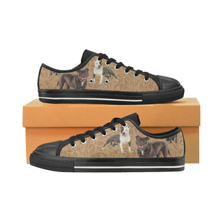 Staffordshire Bull Terrier Lover Black Women's Classic Canvas Shoes - TeeAmazing