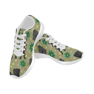 Affenpinschers Flower White Sneakers for Women - TeeAmazing