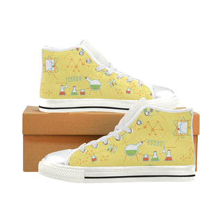 Optician Pattern White High Top Canvas Shoes for Kid - TeeAmazing