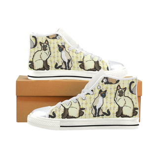 Siamese White High Top Canvas Women's Shoes/Large Size - TeeAmazing