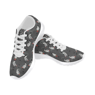 African Greys White Sneakers for Men - TeeAmazing