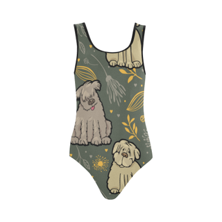 Briard Flower Vest One Piece Swimsuit (Model S04) - TeeAmazing