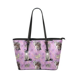 Balinese Cat Leather Tote Bag/Small - TeeAmazing
