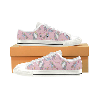 Unicorn Pattern V2 White Low Top Canvas Shoes for Kid - TeeAmazing