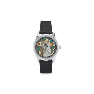 Akita Kid's Stainless Steel Leather Strap Watch - TeeAmazing